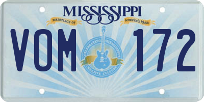MS license plate VOM172