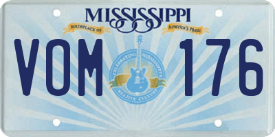 MS license plate VOM176