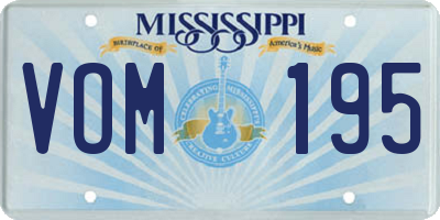 MS license plate VOM195