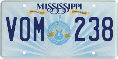 MS license plate VOM238