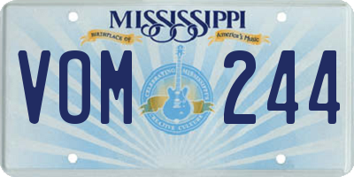 MS license plate VOM244
