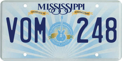 MS license plate VOM248