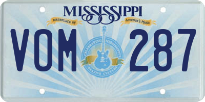 MS license plate VOM287
