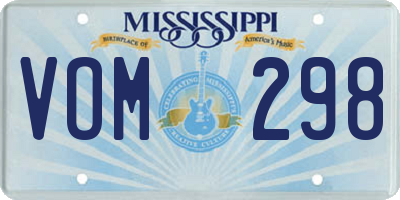 MS license plate VOM298