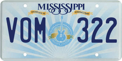 MS license plate VOM322