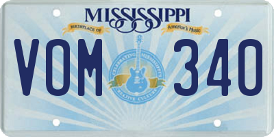 MS license plate VOM340