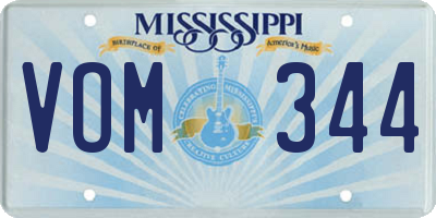MS license plate VOM344