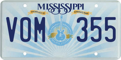 MS license plate VOM355
