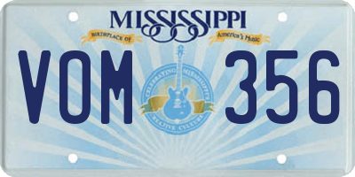 MS license plate VOM356