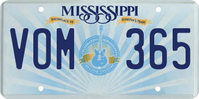 MS license plate VOM365