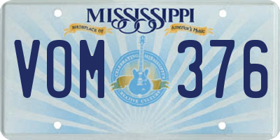 MS license plate VOM376
