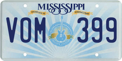 MS license plate VOM399