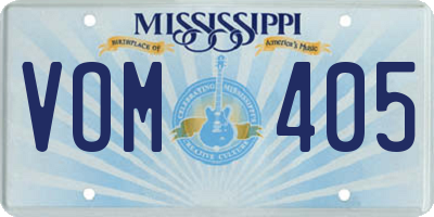 MS license plate VOM405