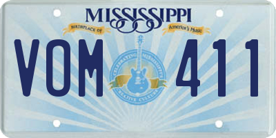 MS license plate VOM411
