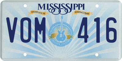 MS license plate VOM416