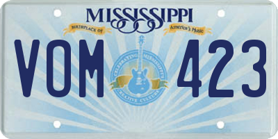 MS license plate VOM423