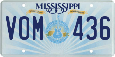 MS license plate VOM436