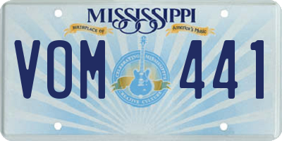 MS license plate VOM441