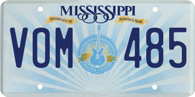 MS license plate VOM485