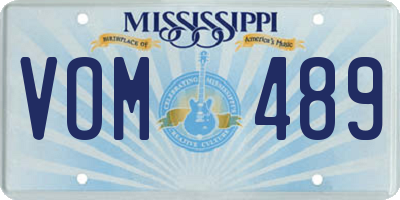 MS license plate VOM489