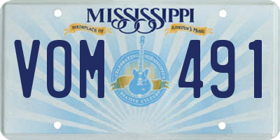 MS license plate VOM491