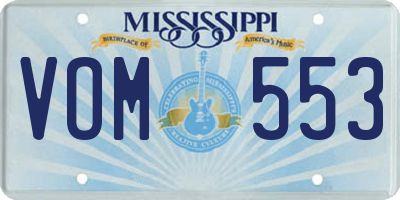 MS license plate VOM553