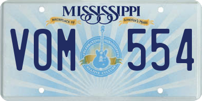 MS license plate VOM554