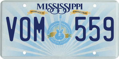 MS license plate VOM559