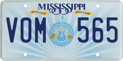 MS license plate VOM565