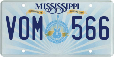 MS license plate VOM566