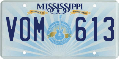 MS license plate VOM613