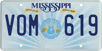 MS license plate VOM619