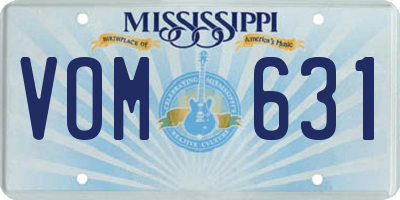 MS license plate VOM631