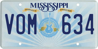 MS license plate VOM634
