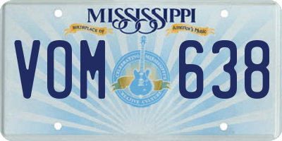 MS license plate VOM638