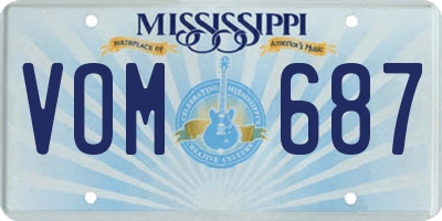 MS license plate VOM687