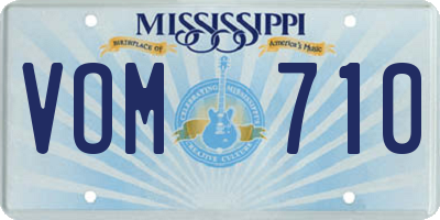 MS license plate VOM710