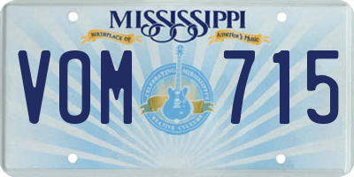 MS license plate VOM715