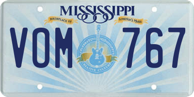 MS license plate VOM767