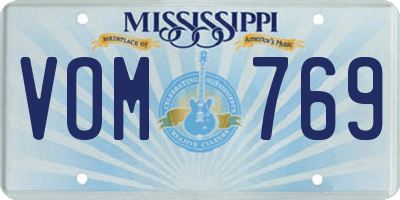 MS license plate VOM769