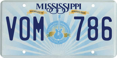 MS license plate VOM786