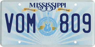 MS license plate VOM809