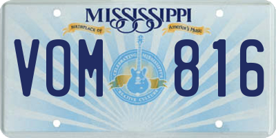 MS license plate VOM816