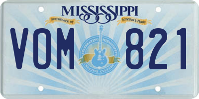 MS license plate VOM821