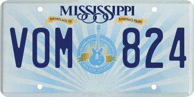 MS license plate VOM824