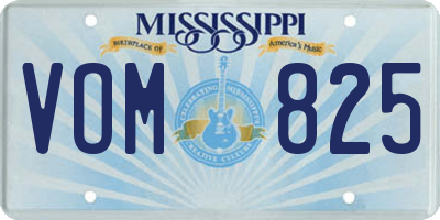 MS license plate VOM825