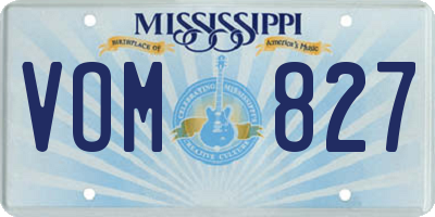 MS license plate VOM827
