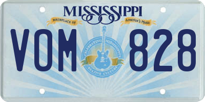 MS license plate VOM828