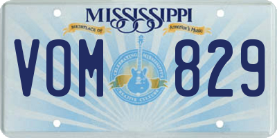 MS license plate VOM829