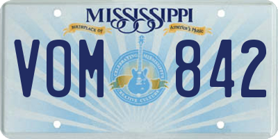 MS license plate VOM842